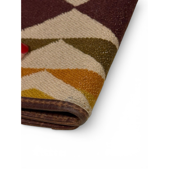 Pendleton Wool Leather Trifold Wallet Brown Western Aztec Pattern 4.5x3.5 - Picture 5 of 12